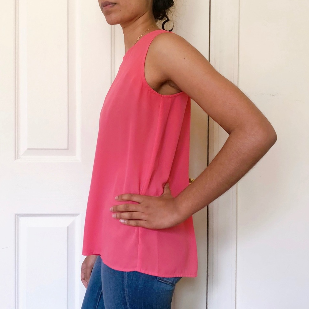 LOFT coral sleeveless blouse XS BL